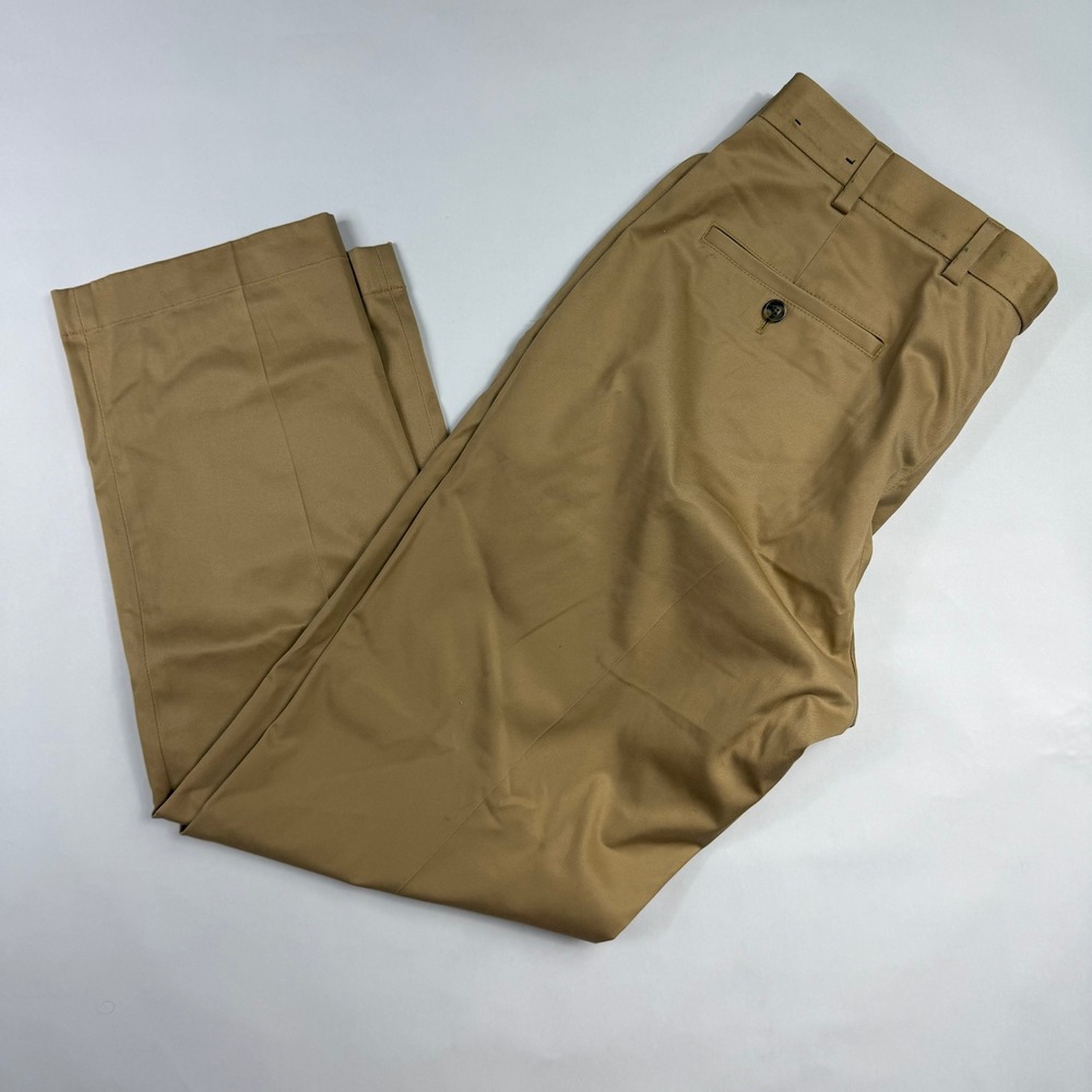 Brooks Brothers Clark Advantage Chino Pants Mens 36x30 Khaki Tan Flat Front